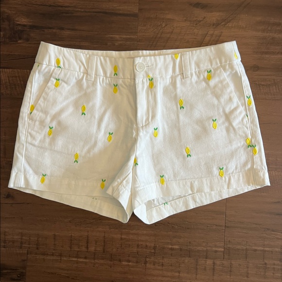 Merona Pants - Merona White with Yellow Lemon embroidered shorts.